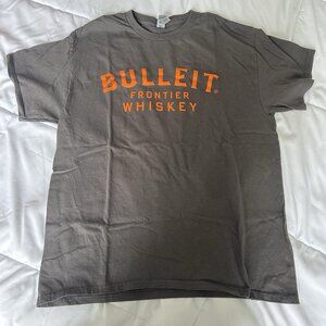 Bulleit Frontier Whiskey Mens Large Grey Logo Short Sleeve T Shirt Cotton